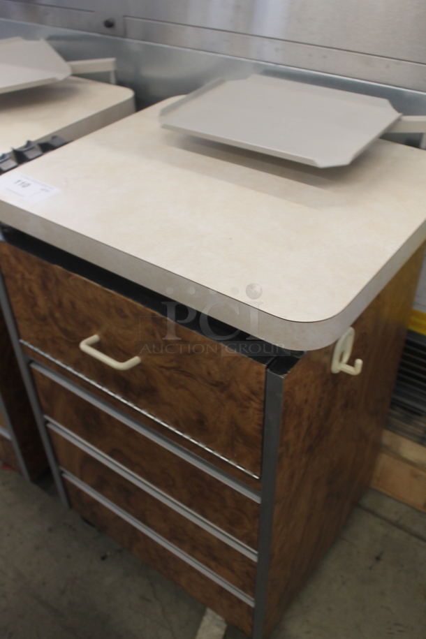 Wood Pattern Counter w/ Drawer and Contents. - Image 3 of 6