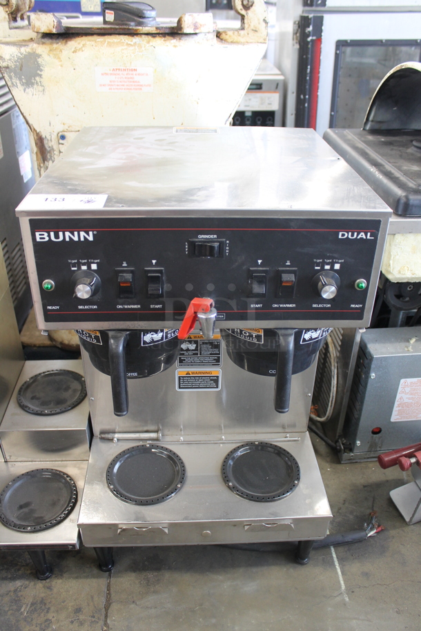 Bunn DUAL Stainless Steel Commercial Countertop Coffee Machine w/ Hot Water Dispenser and 2 Poly Brew Baskets. 120/208 Volts, 1 Phase. - Image 1 of 5