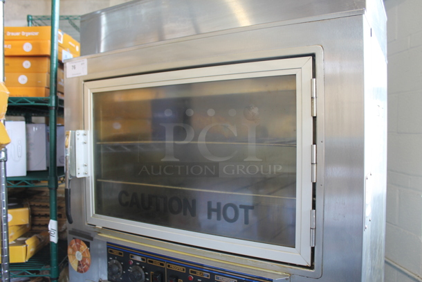 Nu Vu SUB-123 Stainless Steel Commercial Electric Powered Oven Proofer on Commercial Casters. 208 Volts, 3 Phase.  - Image 2 of 10