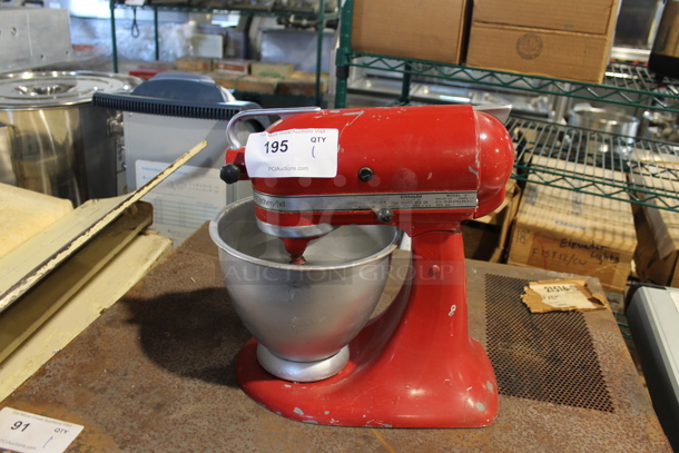 KitchenAid 4 Metal Countertop Planetary Dough Mixer w/ Metal Bowl. 115 Volts, 1 Phase. Cannot Test Due To Cut Power Cord - Image 1 of 6