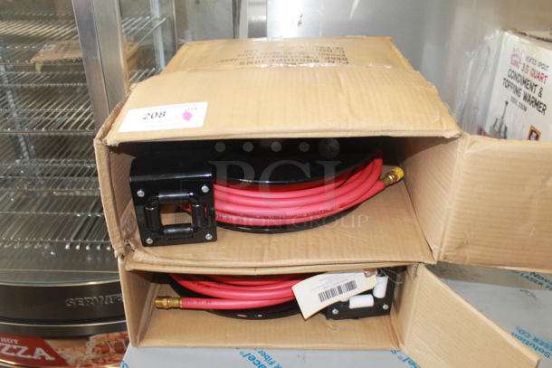 2 BRAND NEW IN BOX! Regency Open Powder-Coated Steel Hose Reel with Hose. Stock Picture Used as Gallery. 2 Times Your Bid! - Image 2 of 5