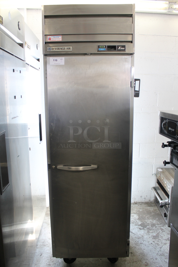 Beverage Air EF24-1AS Stainless Steel Single Door Reach In Freezer w/ Poly Coated Racks on Commercial Casters. 115 Volts, 1 Phase. Tested and Working!