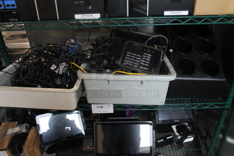 ALL ONE MONEY! Tier Lot of Various Electronics Including Telephone Base and Wires