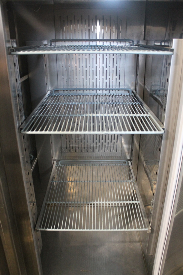 Avantco 178CFD2RR Stainless Steel Commercial 2 Door Reach In Cooler w/ Poly Coated Racks on Commercial Casters. 115 Volts, 1 Phase. Tested and Working! - Image 5 of 7