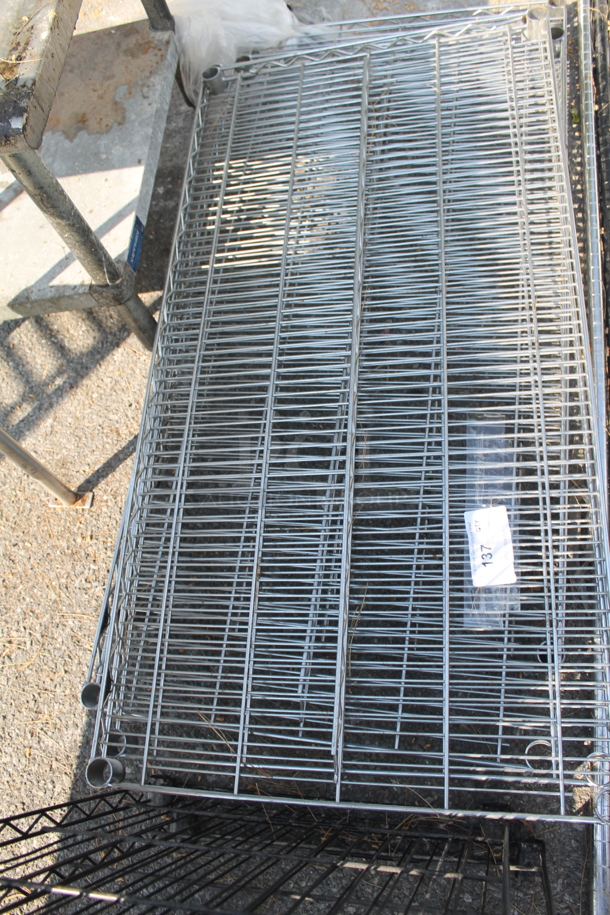 ALL ONE MONEY! Lot of 4 Chrome Finish Wire Shelves and 4 Chrome Finish Poles. Includes 48x24x1.5 - Image 3 of 6