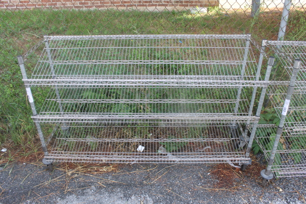 Chrome Finish 3 Tier Wire Shelving Unit on Commercial Casters. BUYER MUST DISMANTLE. PCI CANNOT DISMANTLE FOR SHIPPING. PLEASE CONSIDER FREIGHT CHARGES. - Image 1 of 5