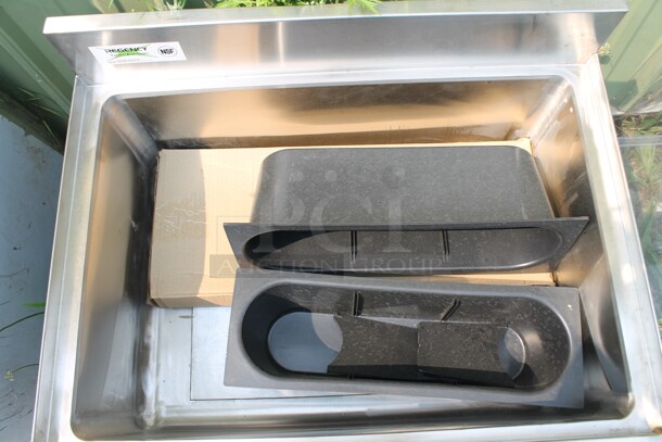 BRAND NEW SCRATCH AND DENT! Regency 600IB1824CP Commercial Stainless Steel Underbar Ice Bin With 7 Circuit Post-Mix Cold Plate, Bottle Holders And Legs. - Image 3 of 6