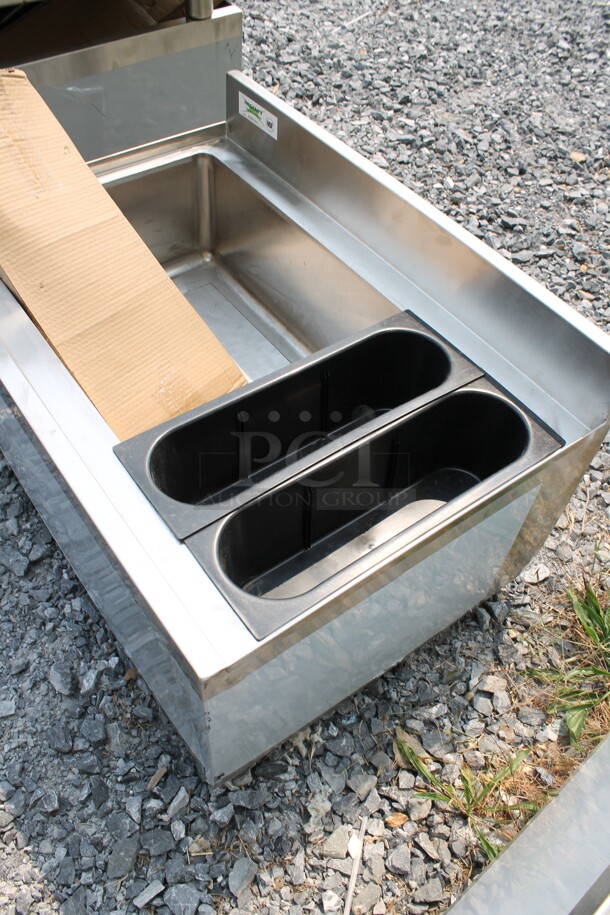 BRAND NEW SCRATCH AND DENT! Regency 600IB213OC7 Commercial Stainless Steel Underbar Ice Bin With 7 Circuit Post-Mix Cold Plate, Bottle Holders And Legs. - Image 5 of 7