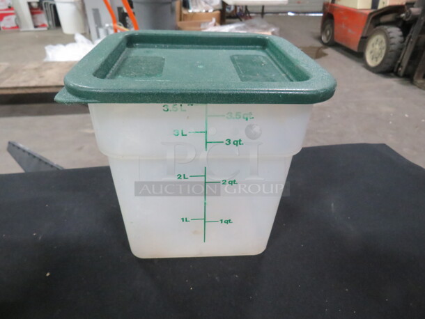 One 3.5 Quart Food Storage Container With Lid. - Image 1 of 1