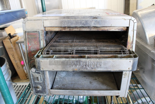Waring Stainless Steel Commercial Countertop Electric Powered Conveyor Toaster Oven. 115 Volts, 1 Phase. 15x19x14