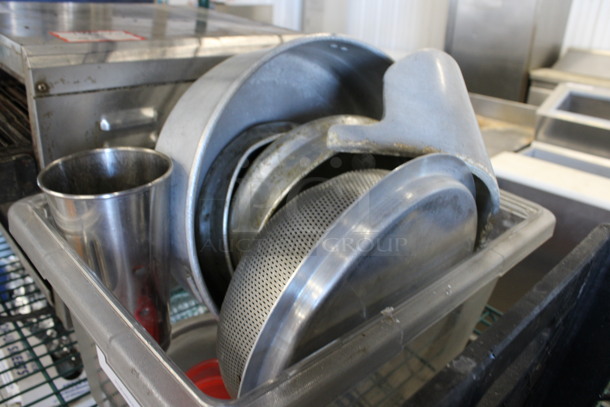 ALL ONE MONEY! Lot of Various Items Including Baking Pans, Strainer and Metal Pieces in Clear Poly Bin! - Image 2 of 4