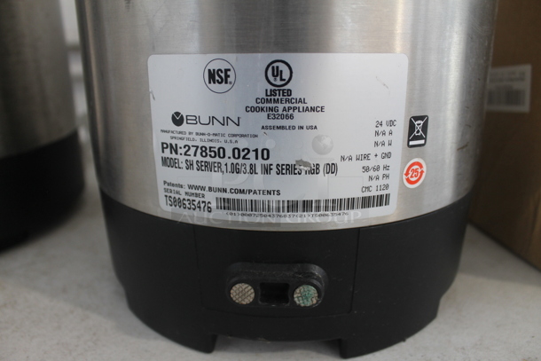 2 Bunn (27850 0209 and 27850 0210 Commercial Stainless Steel Infusion Series Soft Heat Thermal Coffee Servers With Black Tops In 1.0 Gallon And 1.5 Gallon. 2 Times Your Bid! 
9x12.5x11, 9x12x14.5 - Image 5 of 6