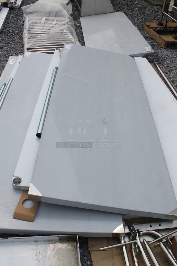 BRAND NEW SCRATCH AND DENT! Regency 600T3072G Commercial Stainless Steel Disassembled Work Table With Undershelf And Galvanized Legs. - Image 3 of 6