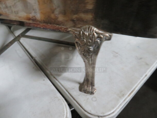 One AWESOME Full Size HEAVY DUTY Silver Plated Roll Top Chafer With Decorative Legs! - Image 2 of 4