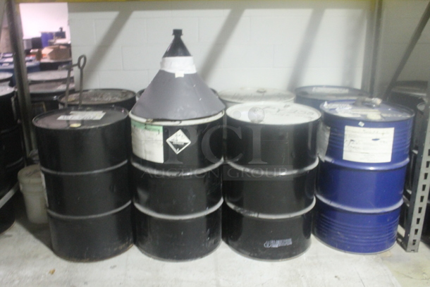 ALL ONE MONEY! Lot of 13 Barrels Including Accelerator, Hydroxy.  BUYER MUST REMOVE. - Image 1 of 9