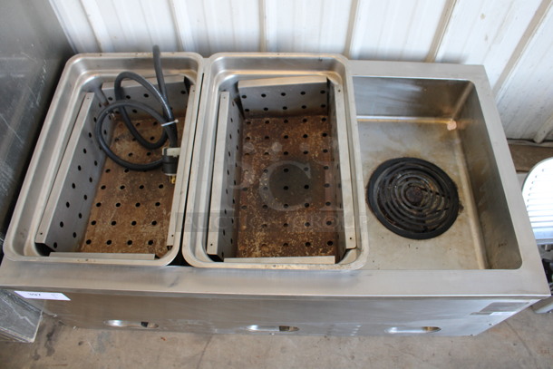 Stainless Steel Commercial Electric Powered Steam Table w/ 2 Drop Ins. 240 Volts, 1 Phase. 43.5x24.5x18 - Image 3 of 5