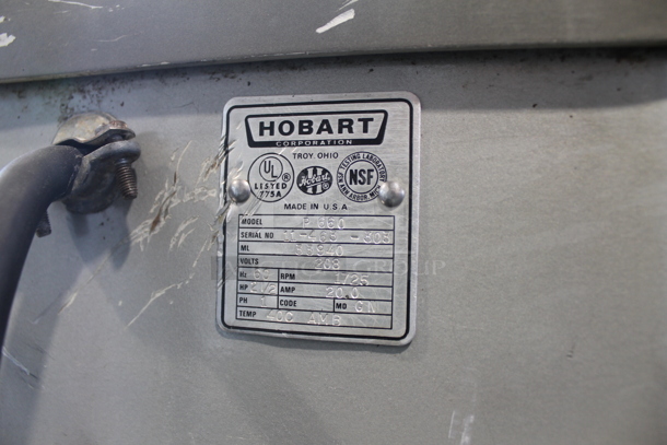 Hobart P 660 Commercial Stainless Steel Electric Countertop 60 Quart Mixer With Stainless Steel Bowl And Dough Hook. 208V, 1 Phase.  - Image 6 of 6