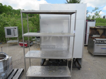 One Stainless Steel Shelving System With 4 Solid Shelves. 48X18X71.5