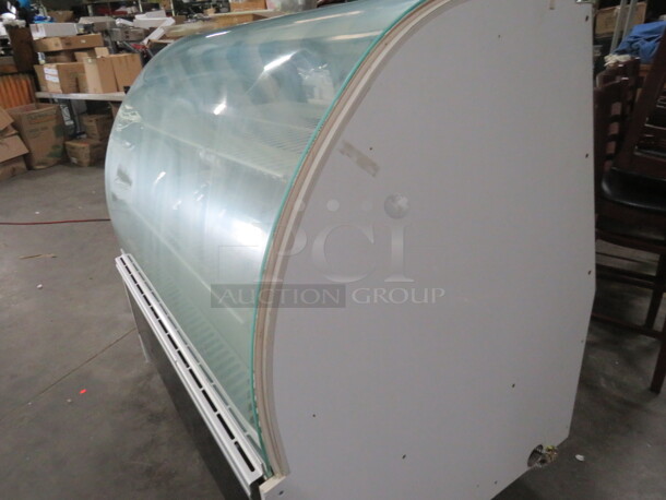 One Federal Industries Curved Glass Refrigerated Bakery Case With 2 Shelves. Hardwired. Unable To Test. Model# SNR48SC-2. 120 Volt. 49X37X48 - Image 3 of 4
