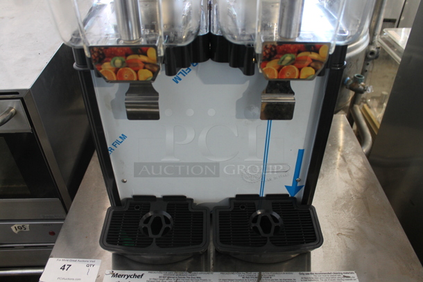 BRAND NEW SCRATCH AND DENT! Stainless Steel Commercial Countertop 2 Hopper Refrigerated Beverage Machine. Tested and Working! - Image 2 of 7