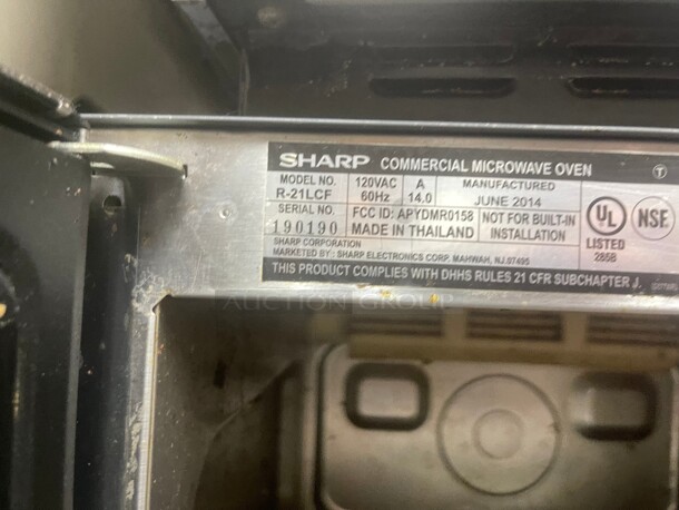 Working! Sharp R-21LCFS 1000w Commercial Microwave w/ Dial Control, 120v NSF Tested and Working!  - Image 4 of 8