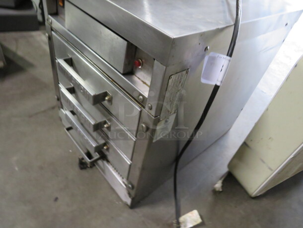 One Working Stainless Steel Winston 3 Drawer Warmer. Model# HB30D3GE. 120 Volt.  - Image 3 of 3