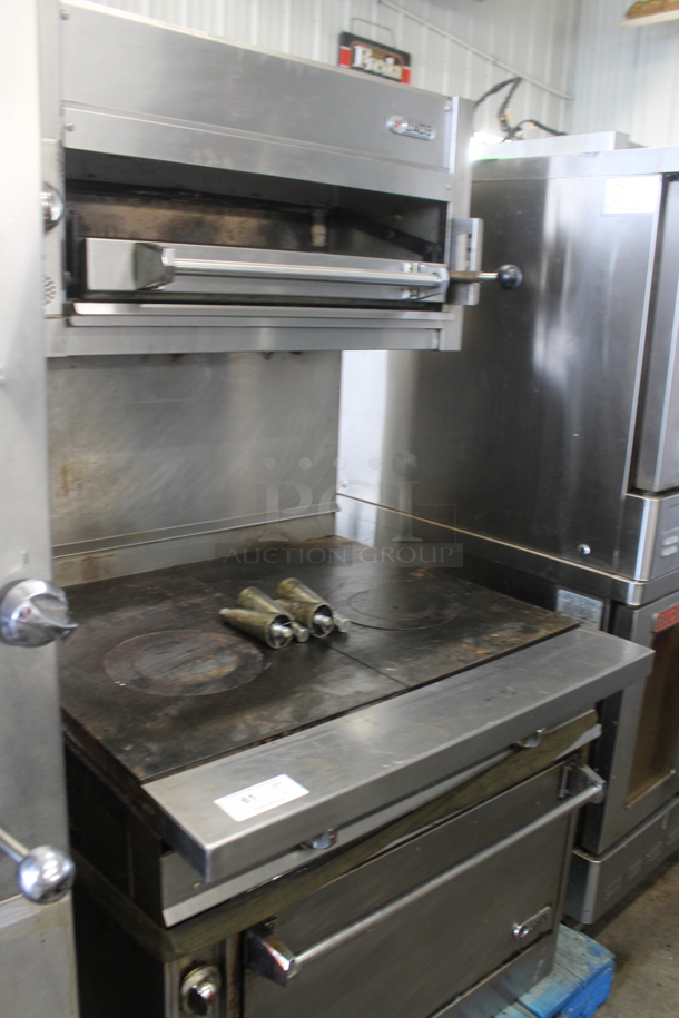 Jade Range JTRH-2FHT-36C Stainless Steel Commercial Natural Gas Powered 6 Burner Range w/ Convection Oven, Salamander Cheese Melter and Back Splash. 30,000 BTU. - Image 2 of 9