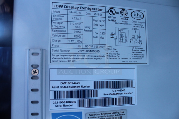 IDW G4-H0234B ENERGY STAR Metal Commercial 2 Door Reach In Cooler Merchandiser w/ Poly Coated Racks. 110-120 Volts, 1 Phase. Tested and Working! - Image 7 of 9
