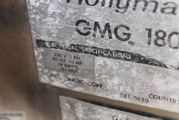 Hollymatic GMG 180A Metal Commercial Floor Style Meat Mixer Grinder w/ Pedal. 230 Volts, 3 Phase.  - Image 7 of 9