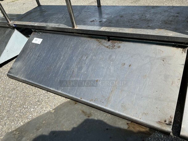 Stainless Steel Shelf w/ Wall Mount Brackets. 48x18x14 - Image 1 of 3