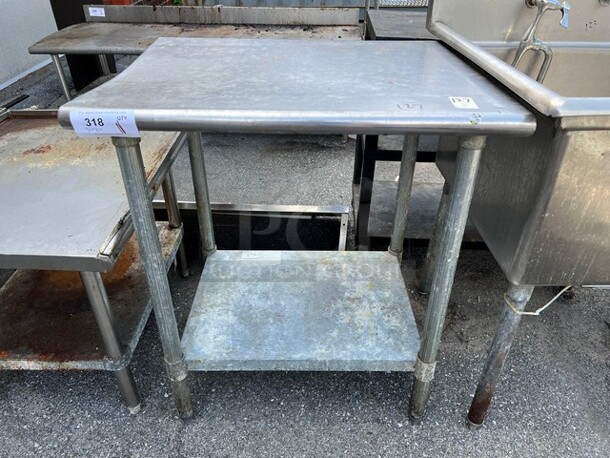 Stainless Steel Table w/ Metal Under Shelf. 30x24x36