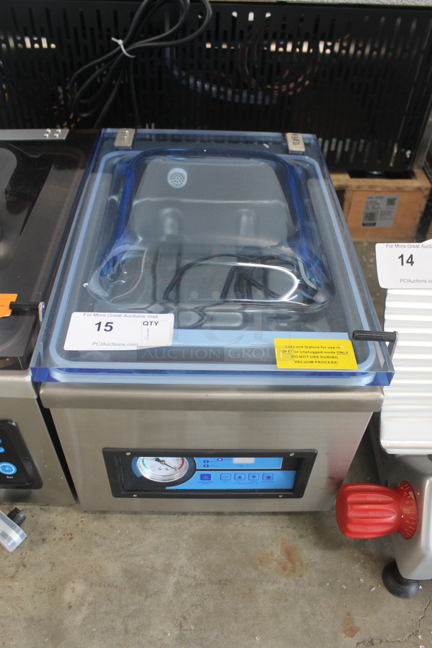 BRAND NEW SCRATCH AND DENT! 2022 Hualian HVC-260T/1A Stainless Steel Commercial Countertop Vacuum Sealer. 120 Volts, 1 Phase. Tested and Working! - Image 1 of 7