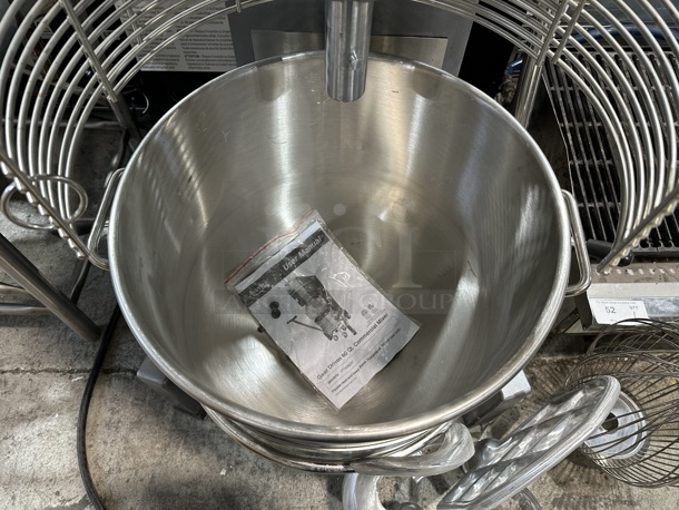 BRAND NEW SCRATCH AND DENT! Avantco MX60H Metal Commercial Floor Style 60 Quart Planetary Mixer w/ Mixing Bowl, Bowl Guard, Bowl Dolly, Whisk, Paddle and Dough Hook Attachments. 240 Volts, 1 Phase. - Image 11 of 12