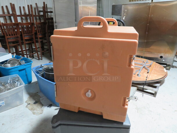 One Beige Cambro Insulated Food Transport. Model# 300MPC.  - Image 1 of 2