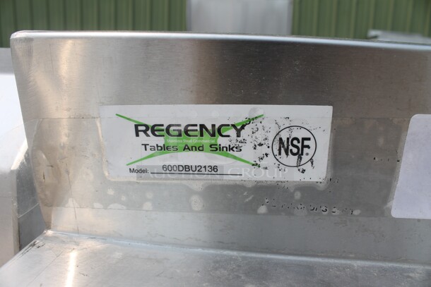 BRAND NEW SCRATCH AND DENT! Regency 600DBU2136 Commercial Stainless Steel Disassembled Underbar Drainboard With Galvanized Legs. - Image 4 of 4
