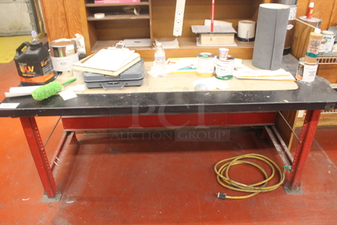 Table w/ Contents Including Uline Scale.