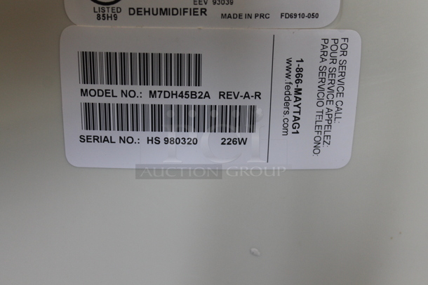 Maytag M7DH45B2A*A-R Metal 45 Pint Dehumidifier. 115 Volts, 1 Phase.  - Image 7 of 7