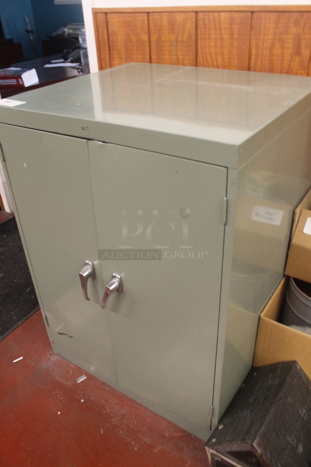Green Metal 2 Door Cabinet w/ Contents. - Image 3 of 4