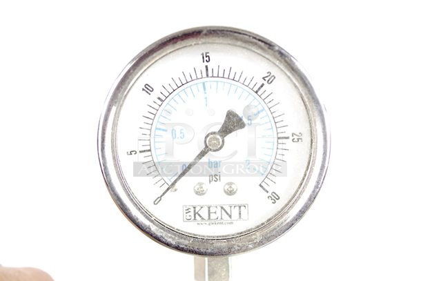 NEW/NEVER USED GW Kent & Glacier Tanks 3 Port Manifold With Pressure Gauge, 3/8” Ball Valve For Gas Inlet & Butterfly Valve - Tri Clamp 1.5 in. - Pull Handle - 12 Position For Optimal Control Of Water Flow.  - Image 2 of 8