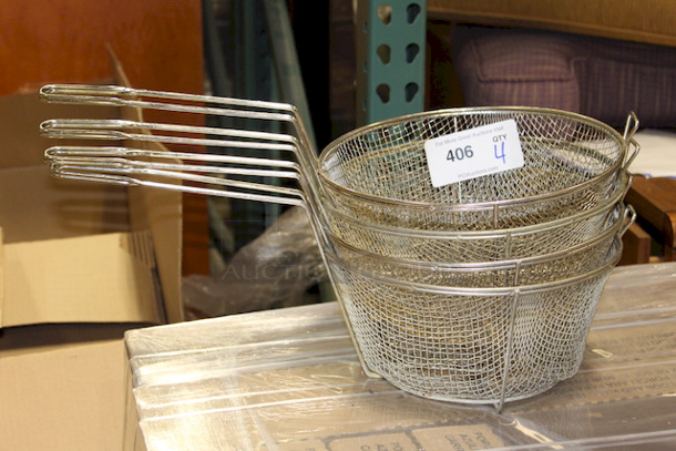 ALL FOR ONE! 4 Round Fry Baskets 4" wide x 11-1/2in long - Image 2 of 3