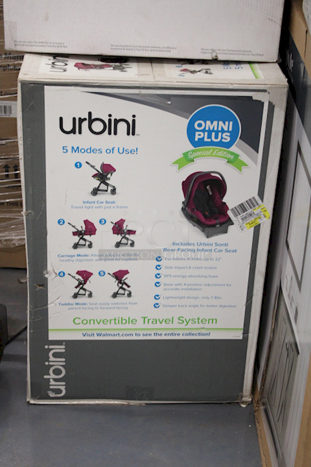 Urbini Omni Plus Special Edition Travel System Stroller, Raspberry Pink.
26.38 x 34.84 x 44.09 Inches - Image 2 of 12