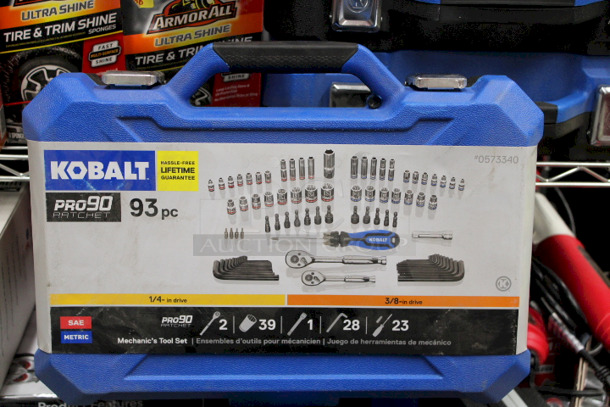 Kobalt 93-Piece Standard (SAE) and Metric Combination Polished Chrome Mechanics Tool Set with Hard Case. - Image 2 of 6