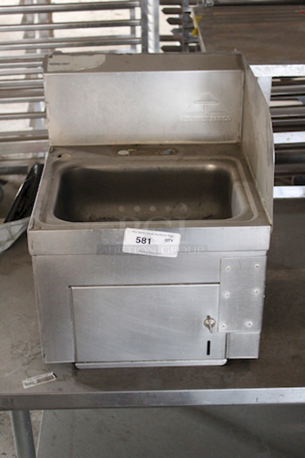 SWEET! Advanced Tabco Stainless Steel Sink With Right Side Splash Guard And Locking Hand Towel Storage. - Image 2 of 4