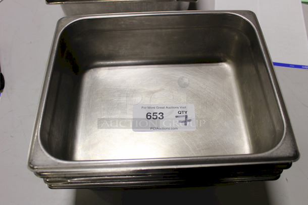 SWEET STACK! 1/2 Size Hotel Pans, 4" Deep, Stainless Steel. 7x Your Bid - Image 4 of 4