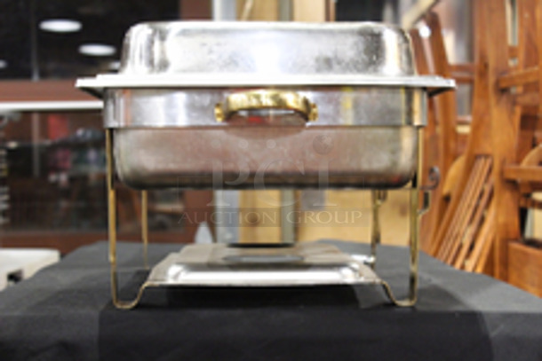 Full Size Chafer w/ Lift Off Lid. 8 quart, full-size, welded frame, dripless water pan, lift-off cover with plastic handle, duel fuel holder, stainless steel, mirror-finish - Image 5 of 8
