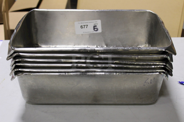 CAESAR SIZE!! Full Size Hotel Pans, Stainless Steel, 6