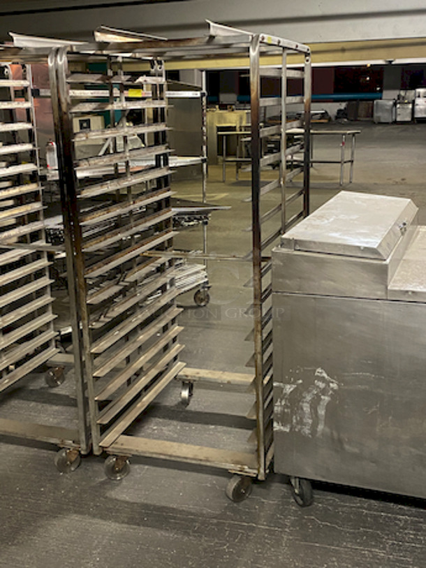 Baxter BSSRSB-15 Single Side Load Roll-In Rack for SIngle Rack Oven, Casters rated for 580°F, 400 lbs. each, 15 Pan Capacity. - Image 1 of 4