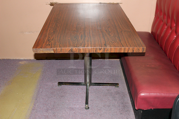 HIGH QUALITY! Oak Finished Table Top With Heavy Duty Metal Frame and Crossbar Base. 48x30x30 - Image 3 of 3