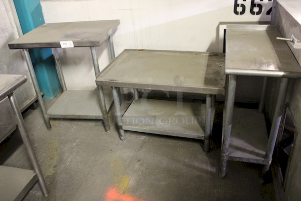 LOT OF (3) Equipment Stands, (1) With Commercial Casters. 3x Your Bid