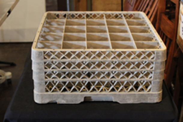 Vollrath TR6BBB Traex® Full-Size Beige 25-Compartment 7 7/8" Glass Rack.
19 3/4"L x 19 3/4"W x 8 3/4" - Image 2 of 4